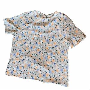 Frenzo Pink Floral Sheer Blouse sz L